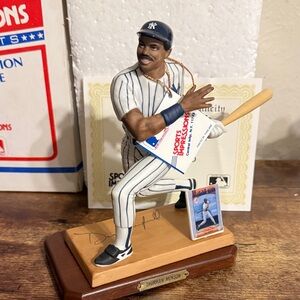 Baseball Player Figurine with Bat and Card